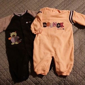 2 Boys Carters cozy rompers